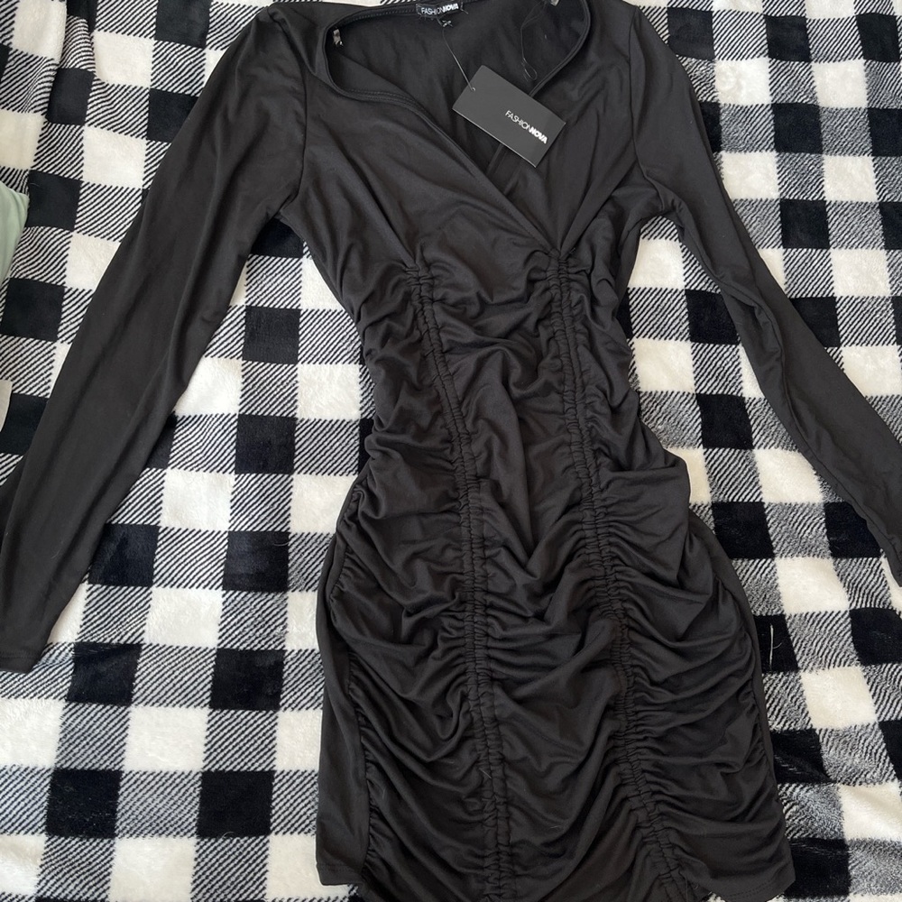 Long sleeve black dress from Fashion Nova
